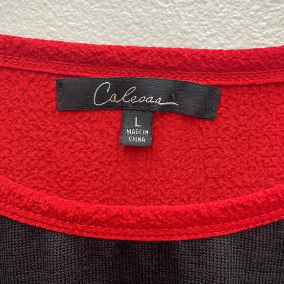 Calessa Red Blended Fabric Tunic Top Size Large - Picture 3 of 8
